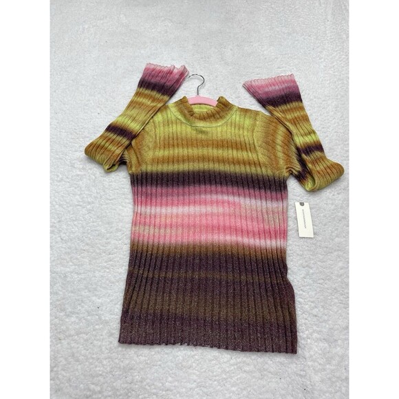 Anthropologie Pilcro Sweater Velvet Turtleneck  Pink Preppy Retro Size XS NWT - Picture 2 of 11